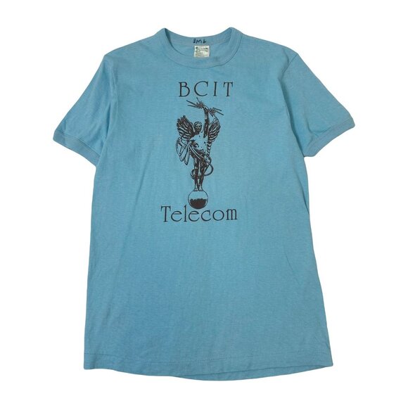 80s BCIT Telecom Graphic Tee M - Picture 1 of 3